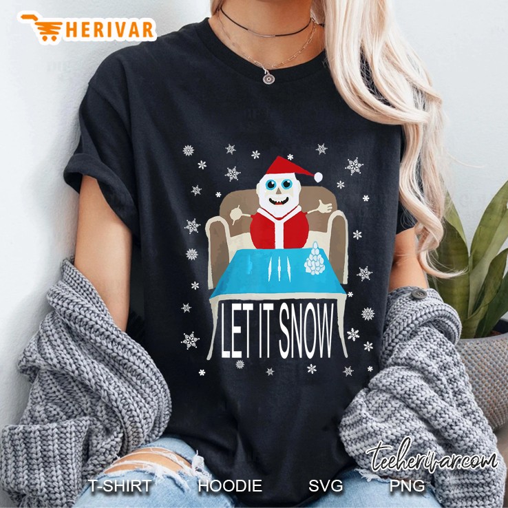 Let It Snow Santa Cocaine Version Ladies Tee