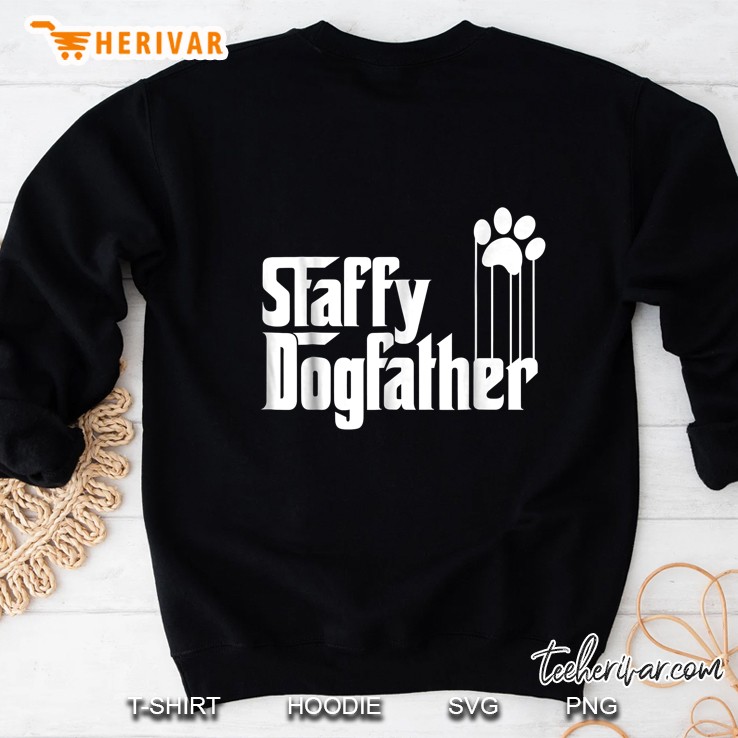 Staffy Dogfather Dog Paw Print Version Sweatshirt