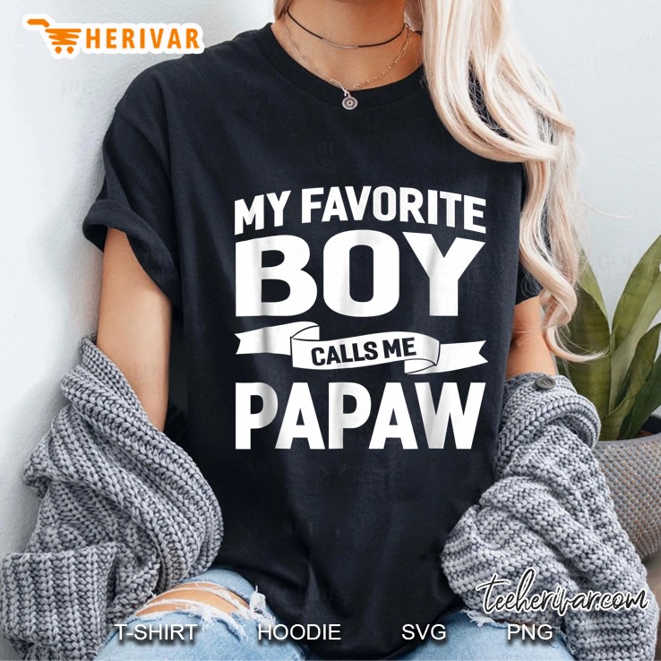 My Favorite Boy Calls Me Papaw Ladies Tee