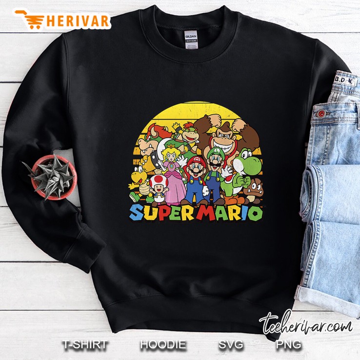 Super Mario Group Portrait Vintage Version Sweatshirt