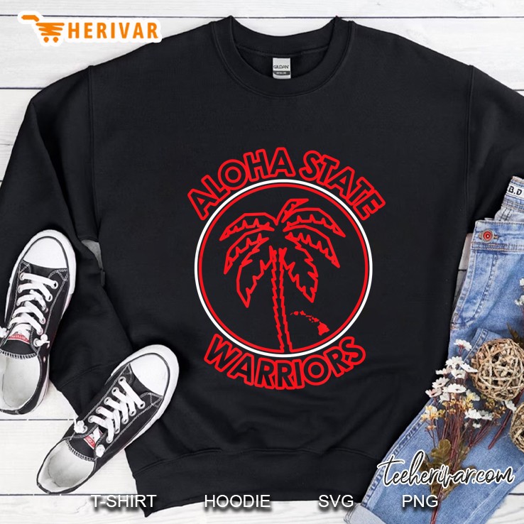 Aloha State Warriors Red Palm Tree Version Sweatshirt