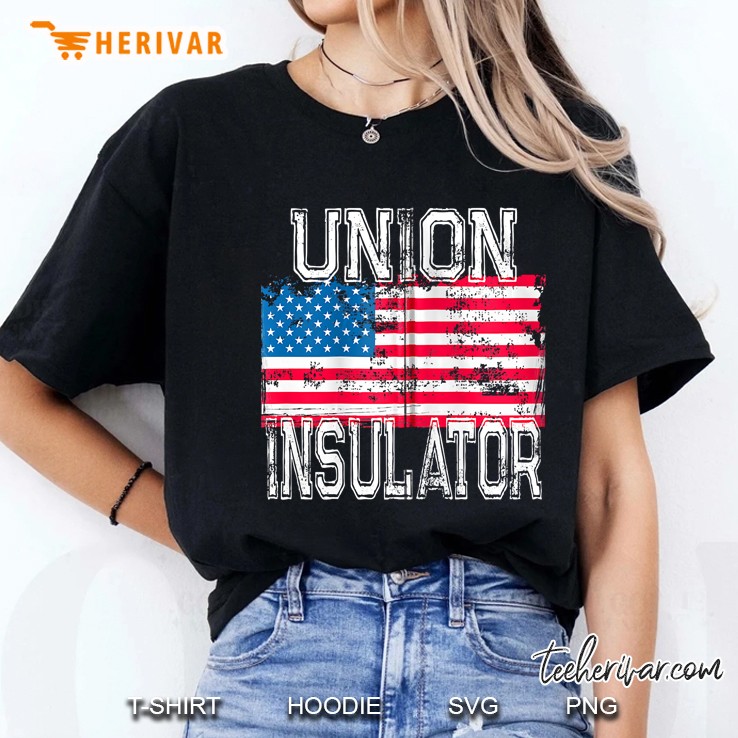 Union Insulator American Flag Grunge Version Ladies Tee
