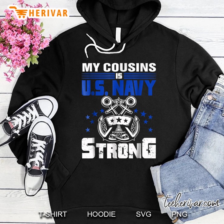 My Cousin Is Us Navy Strong Anchor Version Hoodie
