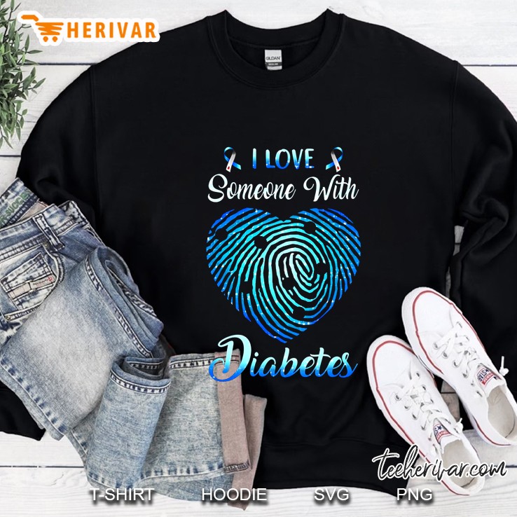 I Love Someone With Diabetes Fingerprint Heart Version Sweatshirt