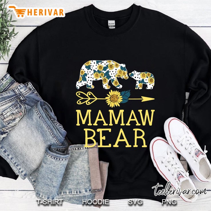 Mamaw Bear Sunflower Bear Silhouette Version Sweatshirt