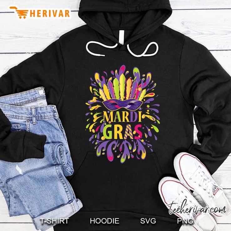 Mardi Gras Colorful Mask Version Hoodie