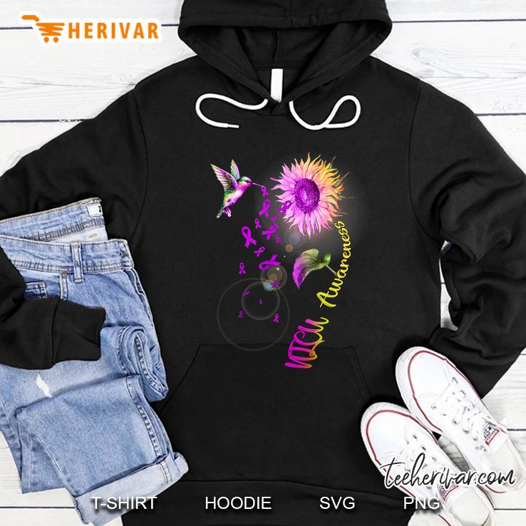 Nicu Awareness Sunflower Hummingbird And Purple Ribbon Version Hoodie