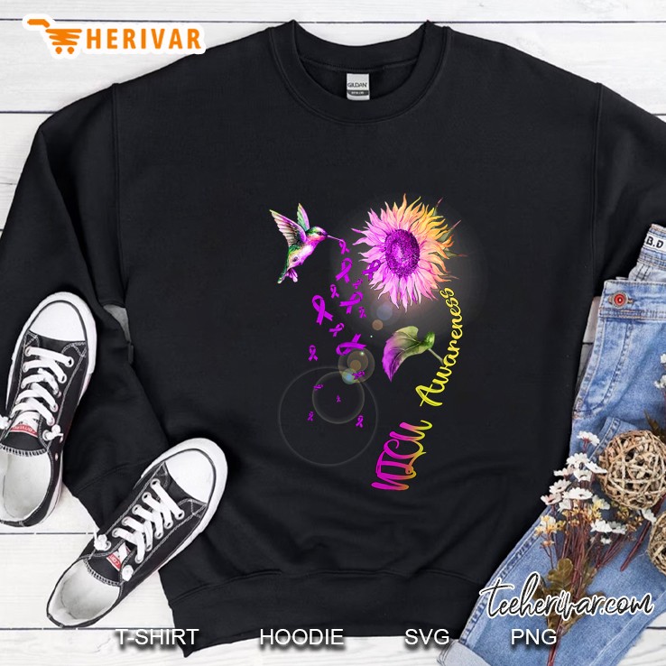 Nicu Awareness Sunflower Hummingbird And Purple Ribbon Version Sweatshirt