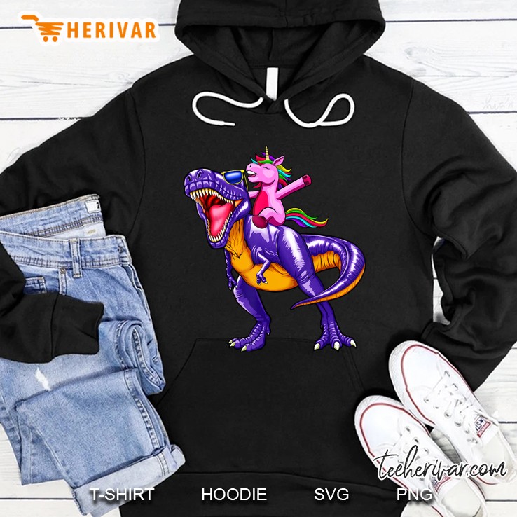 Dinosaur Unicorn Riding T-Rex Hoodie