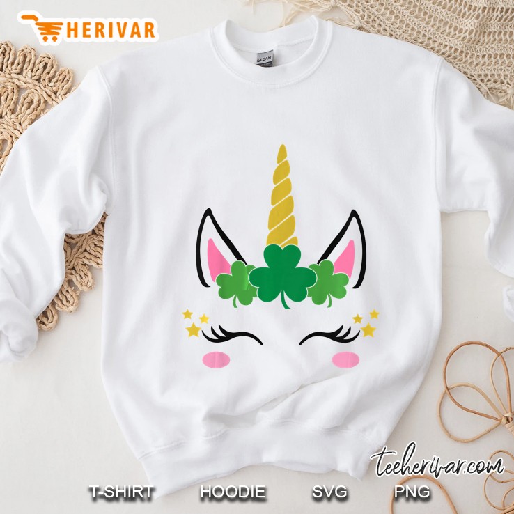 Unicorn Head With Shamrock Sweatshirt