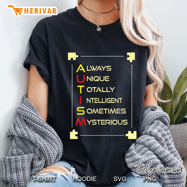 Autism Awareness Asd Puzzle Pieces Ladies Tee