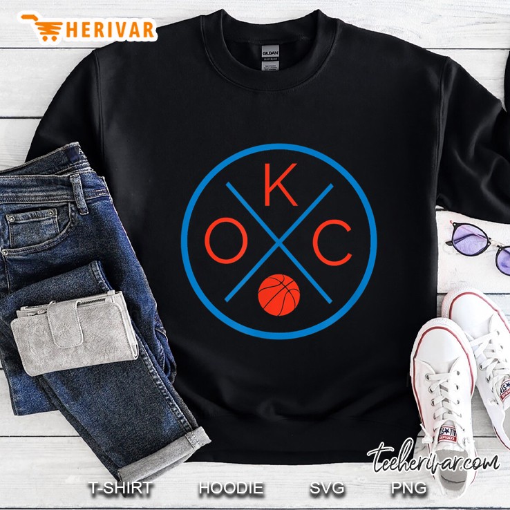 Oklahoma City Okc Classic Basketball Badge Sweatshirt