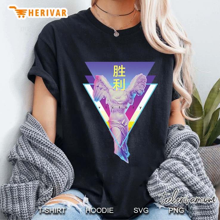 Vaporwave Angel Retro 80S Japanese Kanji Art Ladies Tee