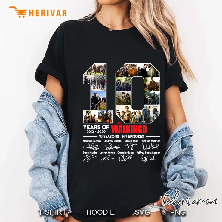 10 Years Of The Walkingd 2010-2020 10 Seasons 147 Episodes Ladies Tee