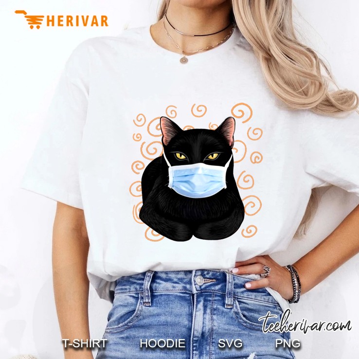 Black Cat Wear Mask Ladies Tee