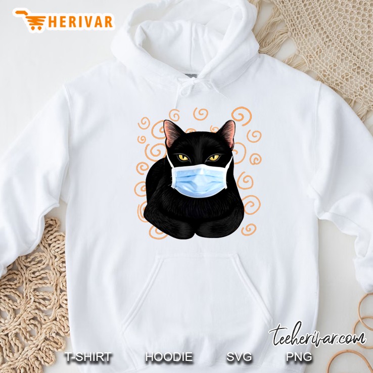 Black Cat Wear Mask Hoodie