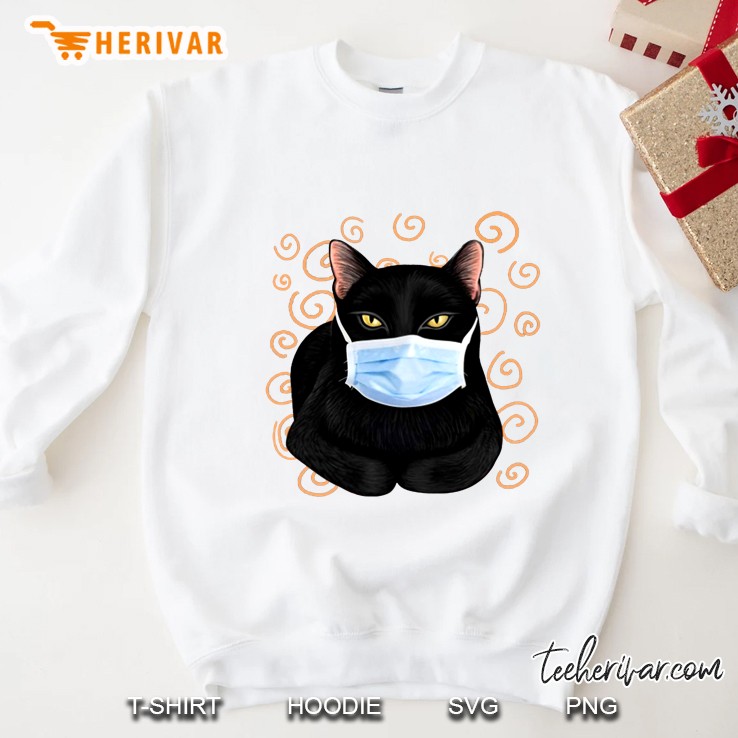 Black Cat Wear Mask Sweatshirt
