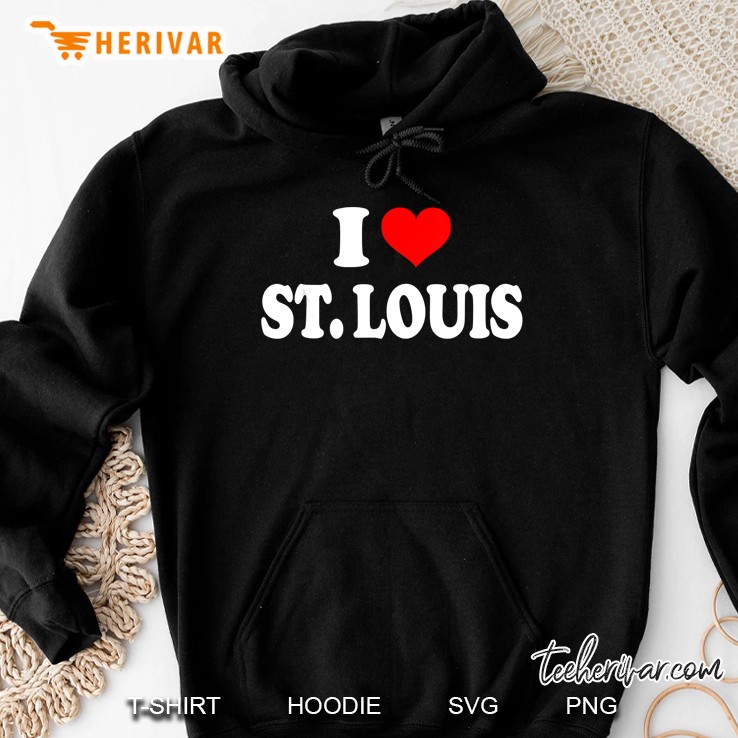 I Love St Louis Heart Version Hoodie