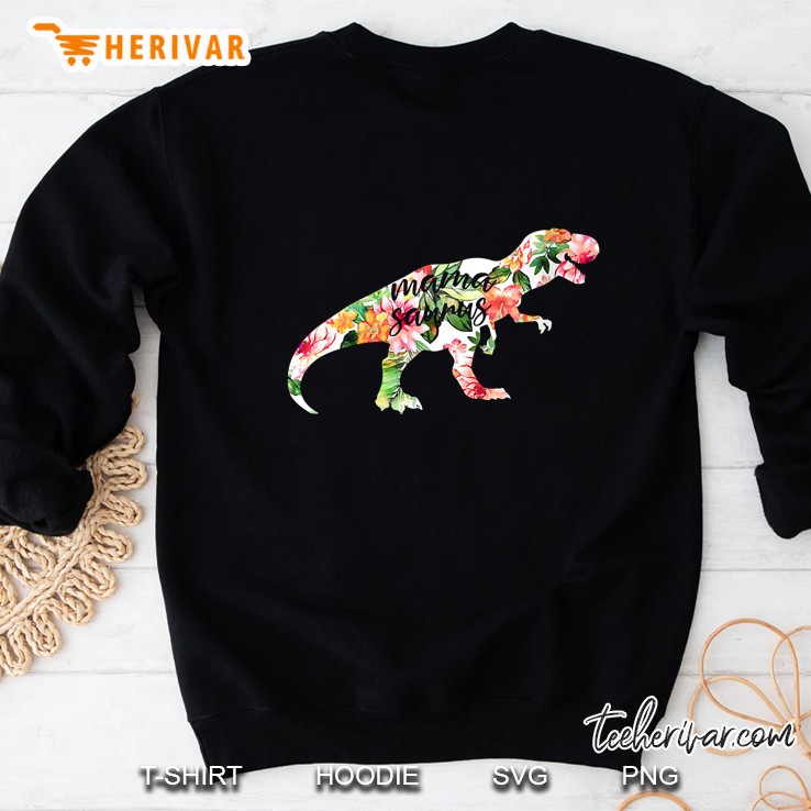 Mamasaurus T Rex Silhouette Floral Version Sweatshirt