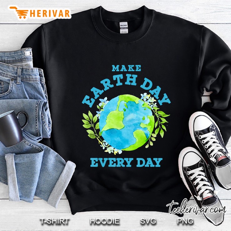 Make Earth Day Everyday Earth Floral Version Sweatshirt