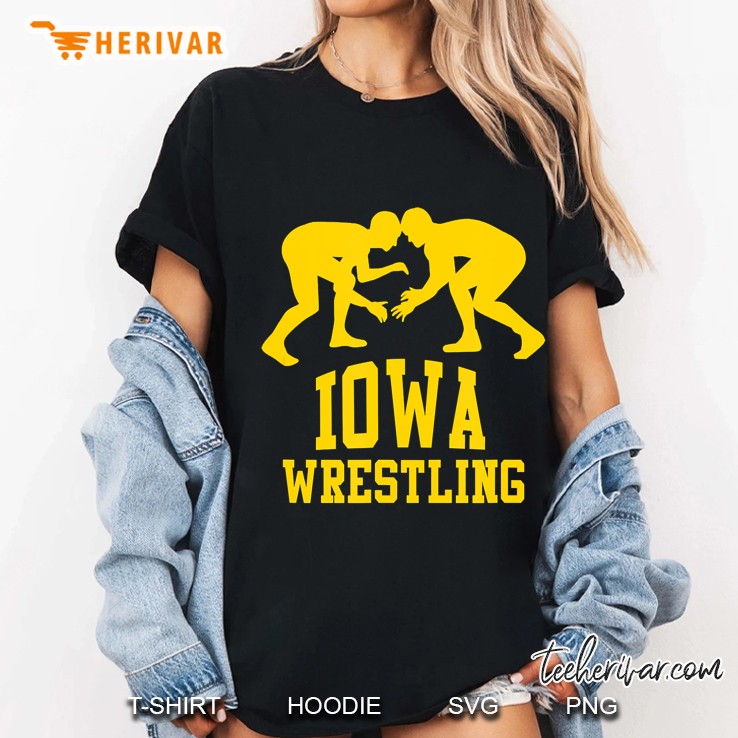 Iowa Wrestling Wrestler Silhouette Version Ladies Tee