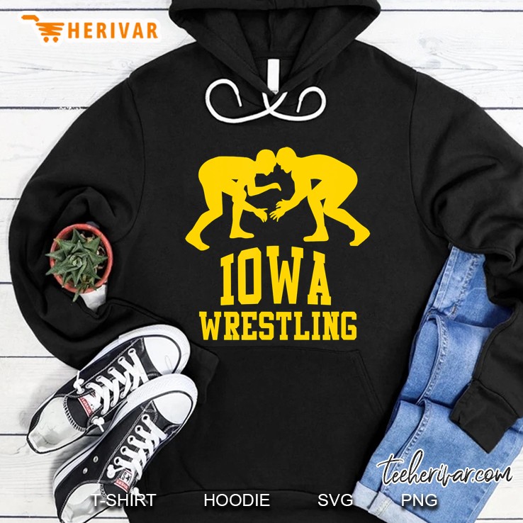 Iowa Wrestling Wrestler Silhouette Version Hoodie