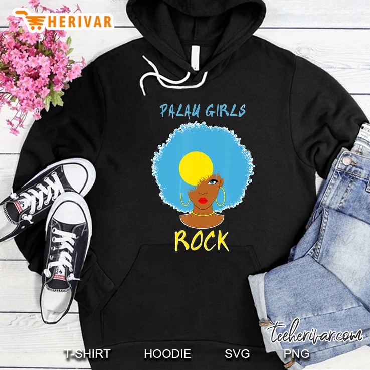 Palau Girls Rock Palauan Flag Hair Girl Version Hoodie