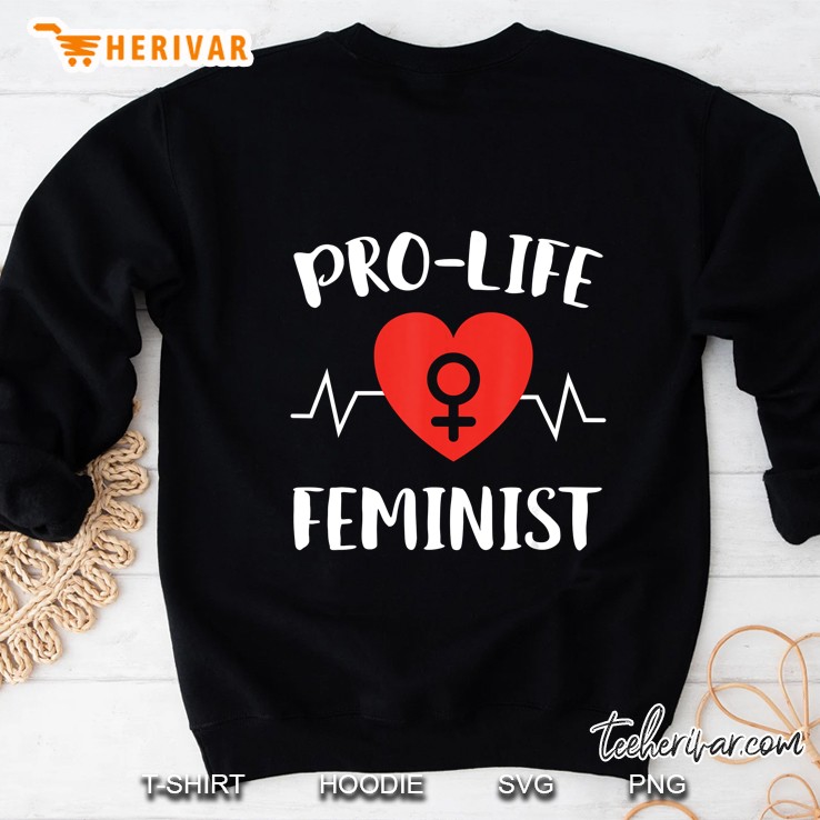 Pro-Life Feminist Heartbeat Version Sweatshirt