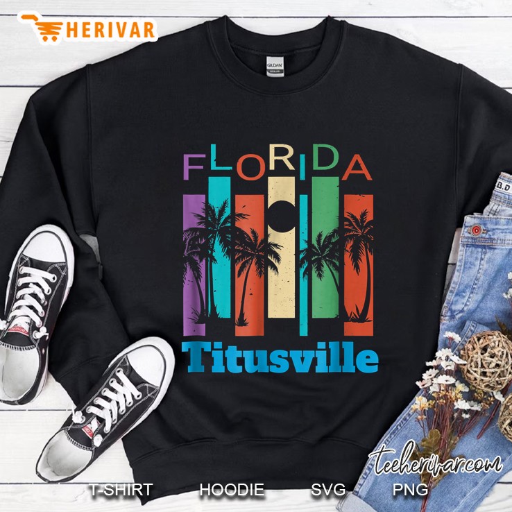 Florida Titusville Palm Tree Vintage Version Sweatshirt