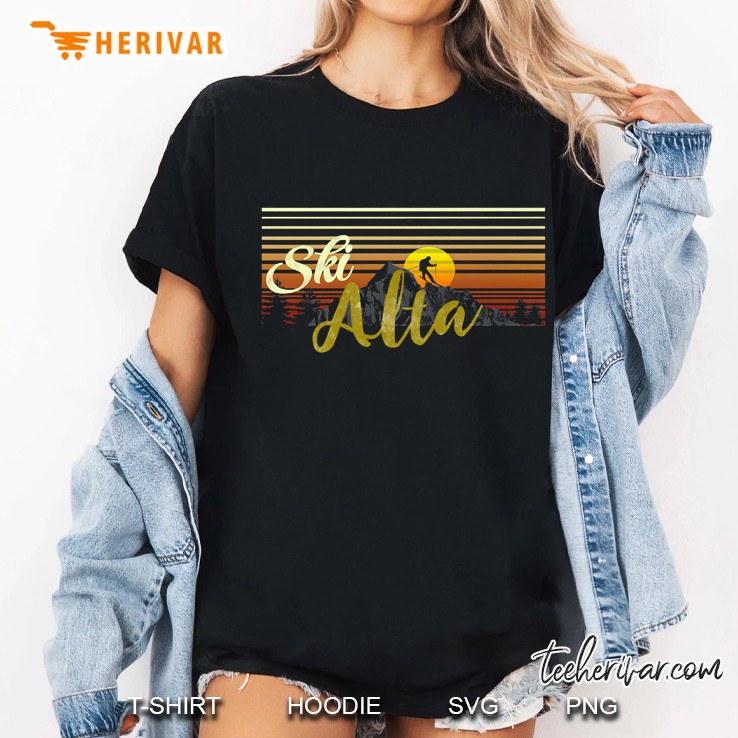 Ski Alta Mountain Sunset Vintage Version Ladies Tee