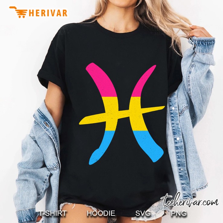 Pansexual Pride Flag Pisces Zodiac Sign Version Ladies Tee