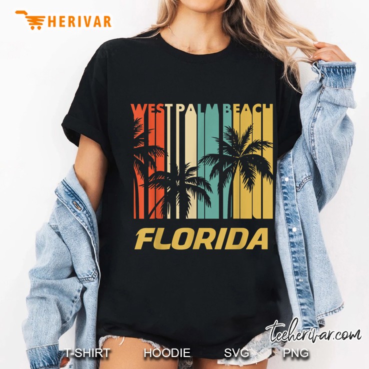 West Palm Beach Florida Palm Trees Vintage Version Ladies Tee