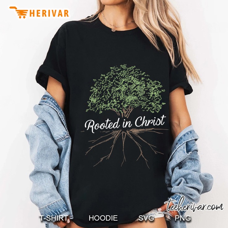 Rooted In Christ Tree Version Ladies Tee