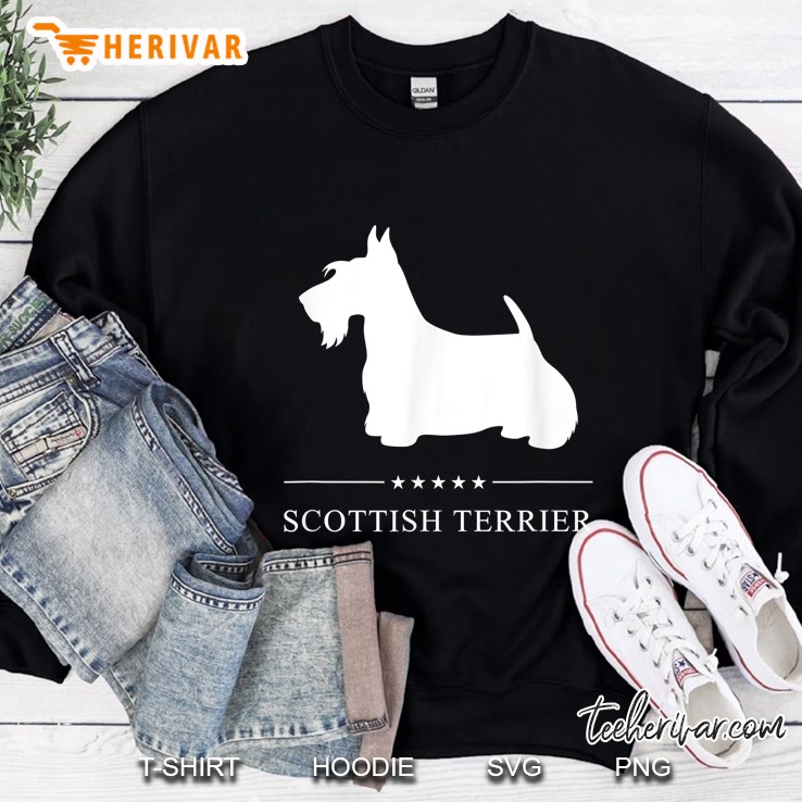 Scottish Terrier Dog White Silhouette Sweatshirt