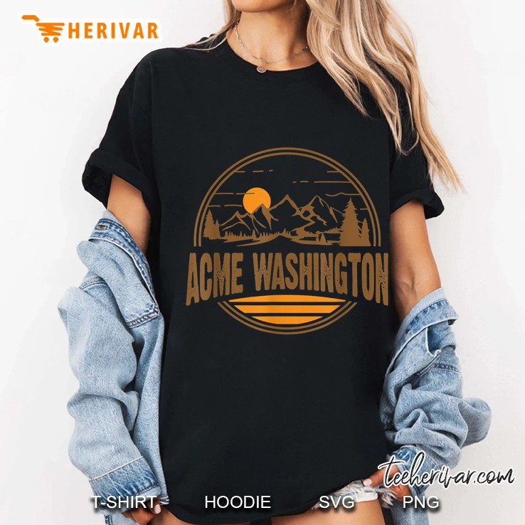 Vintage Acme Washington Mountain Hiking Souvenir Ladies Tee