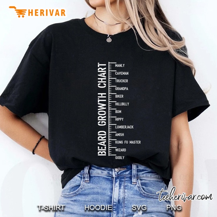 Beard Growth Chart Manly Caveman Trucker Granpa Biker Ladies Tee
