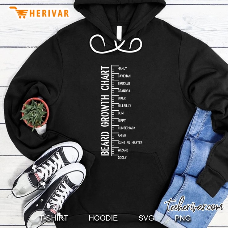 Beard Growth Chart Manly Caveman Trucker Granpa Biker Hoodie