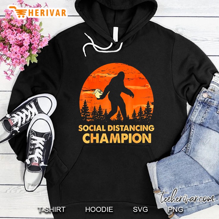 Social Distancing Champion Bigfoot Silhouette Version Hoodie