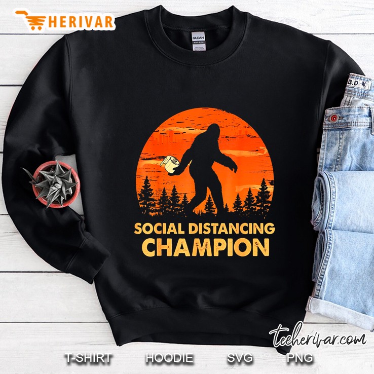 Social Distancing Champion Bigfoot Silhouette Version Sweatshirt