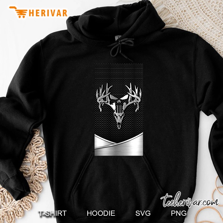 Deer Head And Skull Silhoutte Hoodie