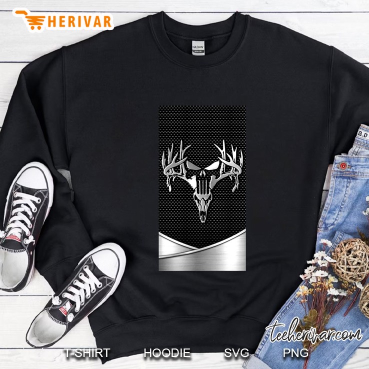 Deer Head And Skull Silhoutte Sweatshirt