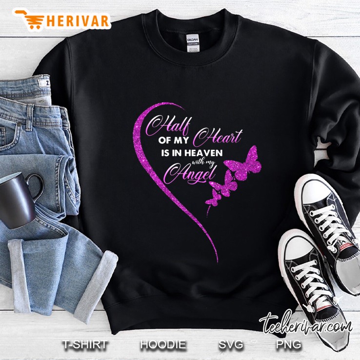 Half Of My Heart Is In Heaven With My Angel Purple Heart Version Sweatshirt