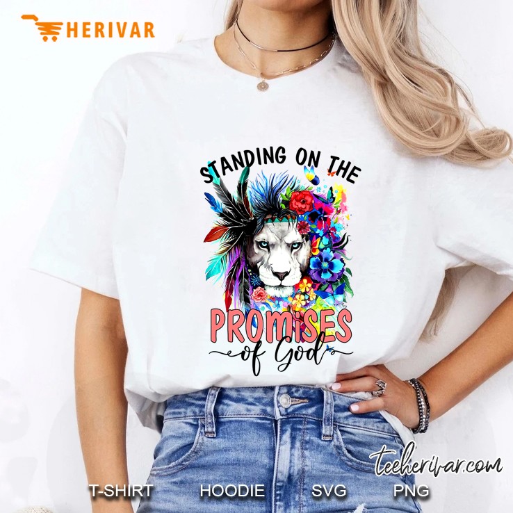 Standing On The Promises Of God Floral Lion Version Ladies Tee