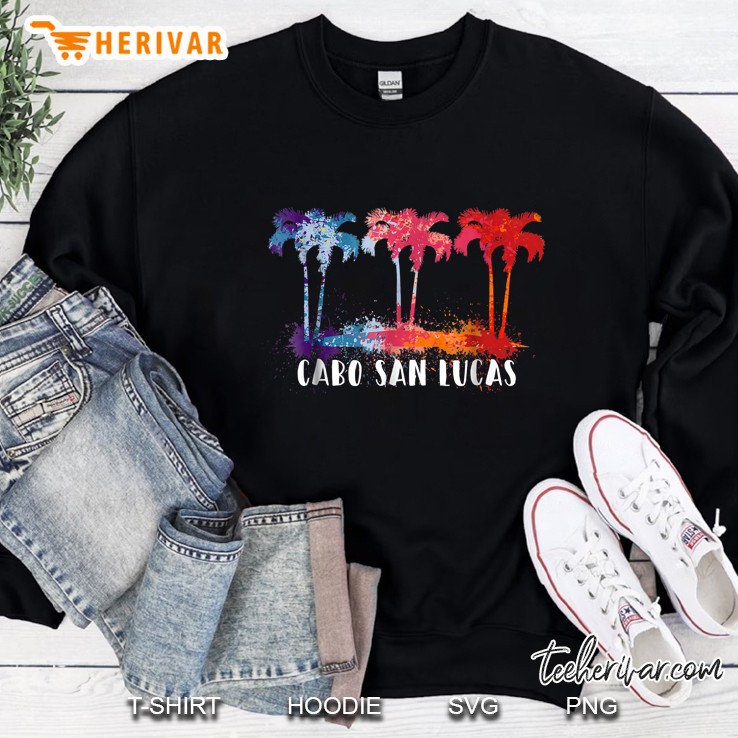 Cabo San Lucas Palm Tree Tropical Splatter Sweatshirt