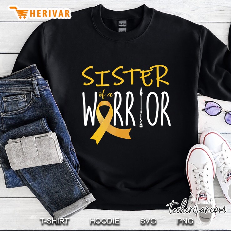 Sister Of A Warrior Childhood Cancer Awareness Sweatshirt