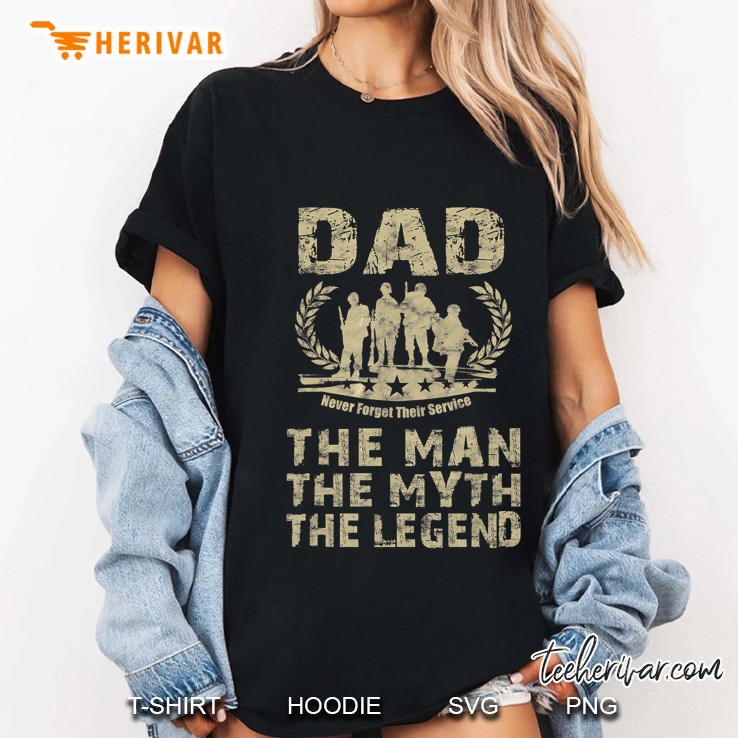 Dad The Man The Myth The Legend Veteran Dad Ladies Tee