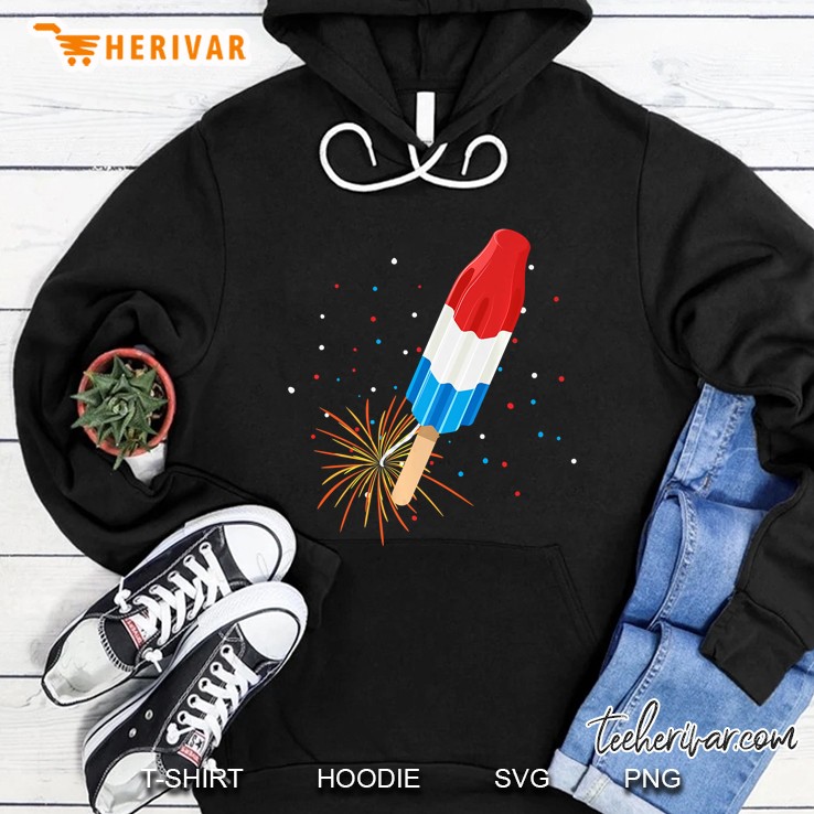 Fireworks Bomb Pop Popsicle American Flag 4th Of July Hoodie