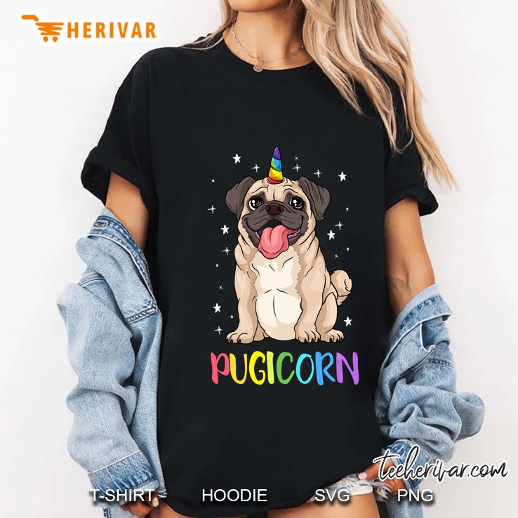 Pugicorn Funny Pug Lover Unicorn Pug Ladies Tee