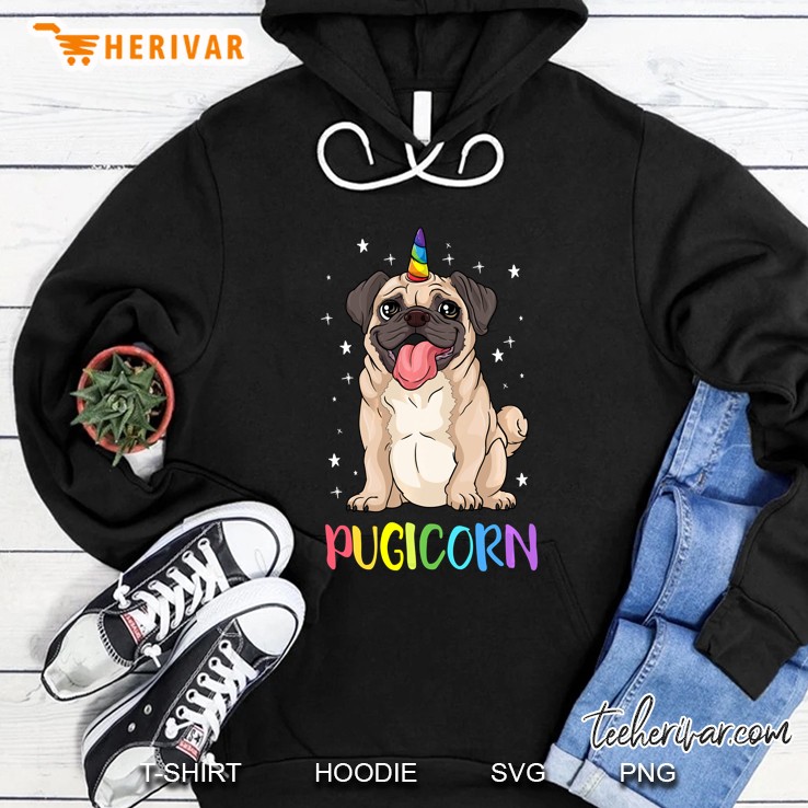Pugicorn Funny Pug Lover Unicorn Pug Hoodie