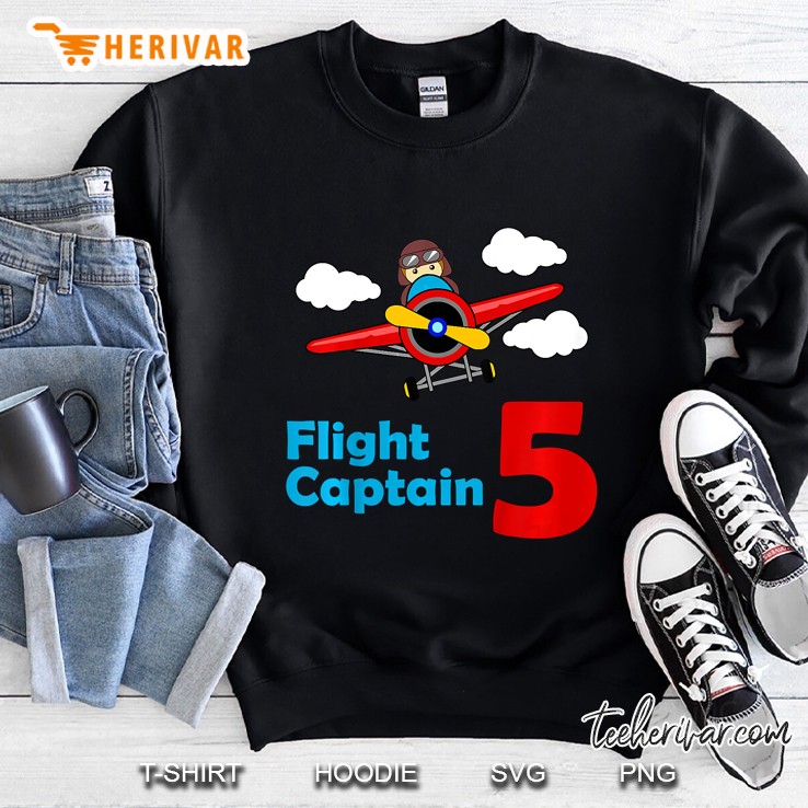 Flight Captain Airplane Birthday 5 Year Old Sweatshirt